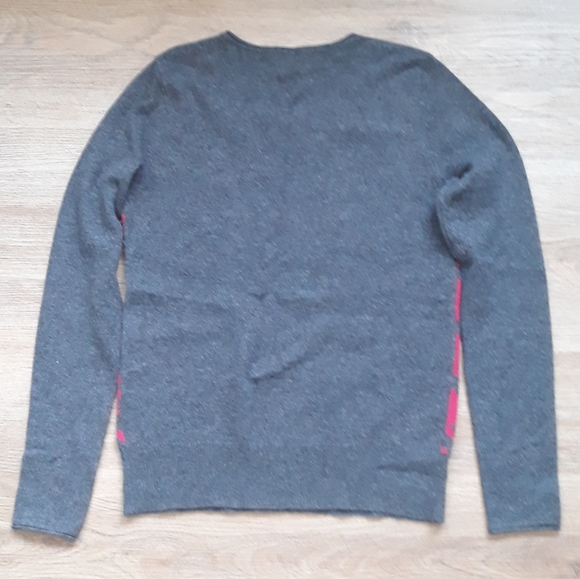 Halogen Gray Cashmere Sweater  Pink Geometric Design - Size XS Pullover Sweater - Picture 11 of 12